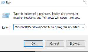 change startup application using run command