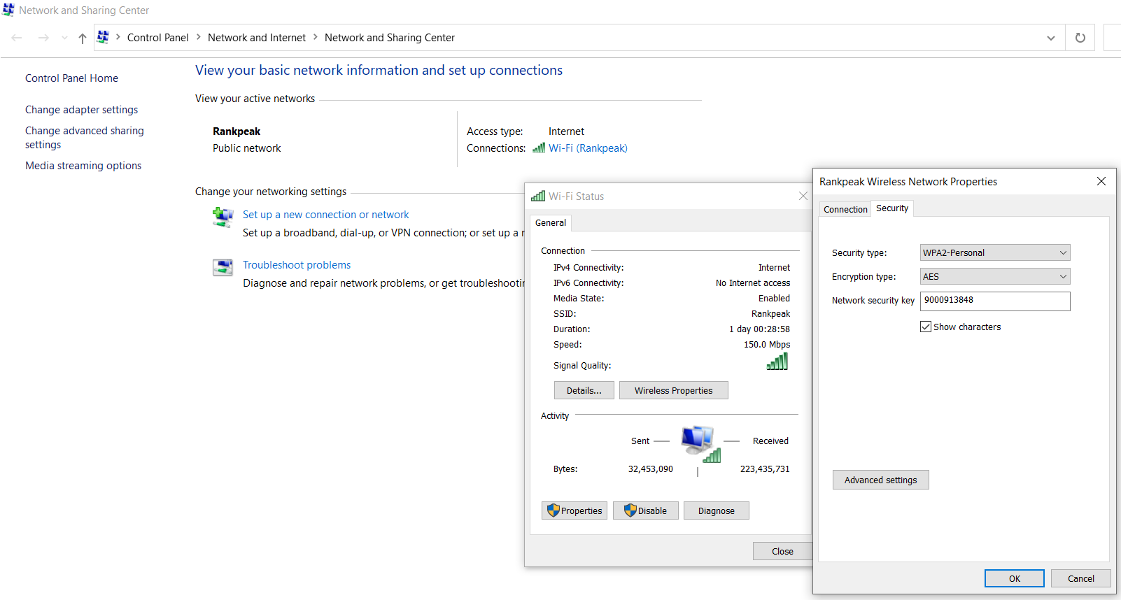 find wifi password on windows 10